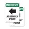Signmission Assembly Point (Left Arrow) With Symbol, 10 in W x Rectangle, Vinyl Decal OS-2PACK-EM-D-1014-V-10430 - alternate 1